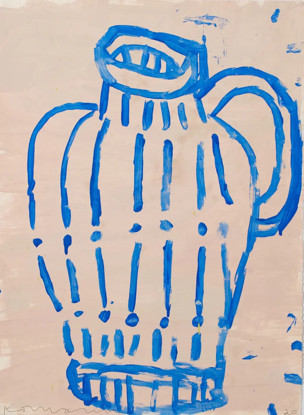 Gary Komarin, “Cobalt on Grey Pink Vessel,” 2020