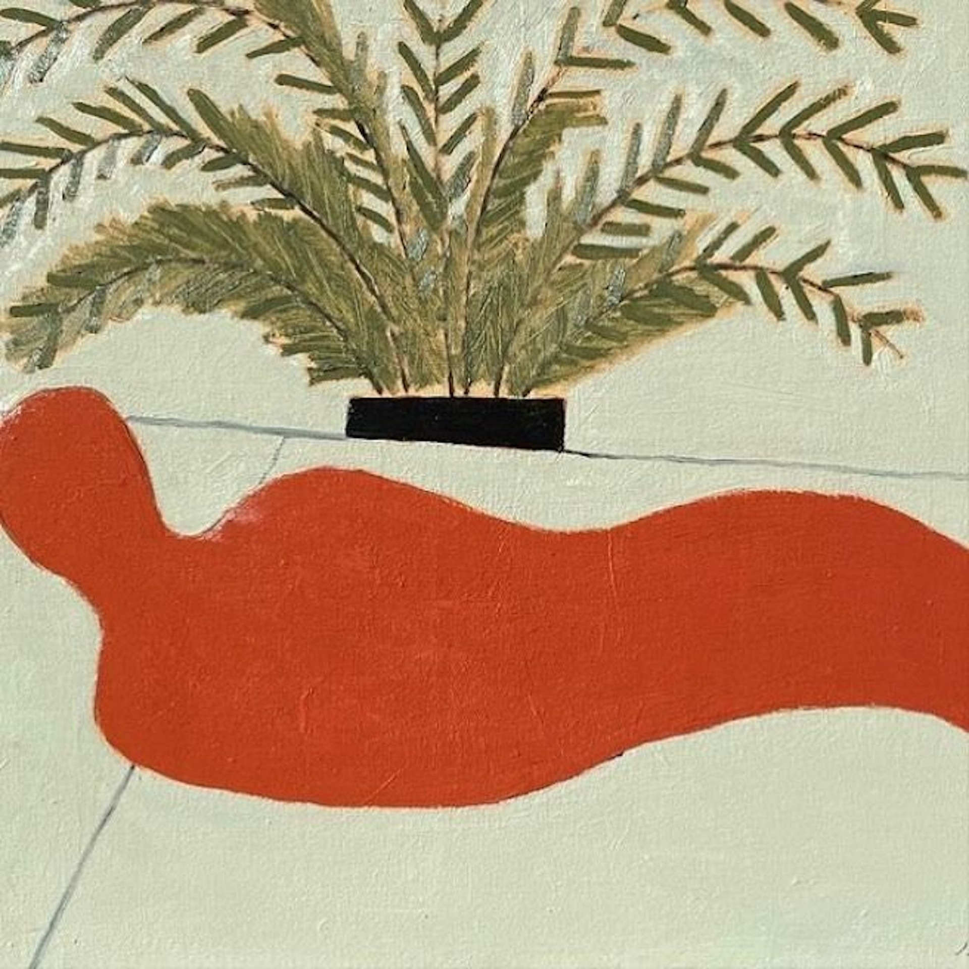 John Zabawa, “Red Figure & Fern”