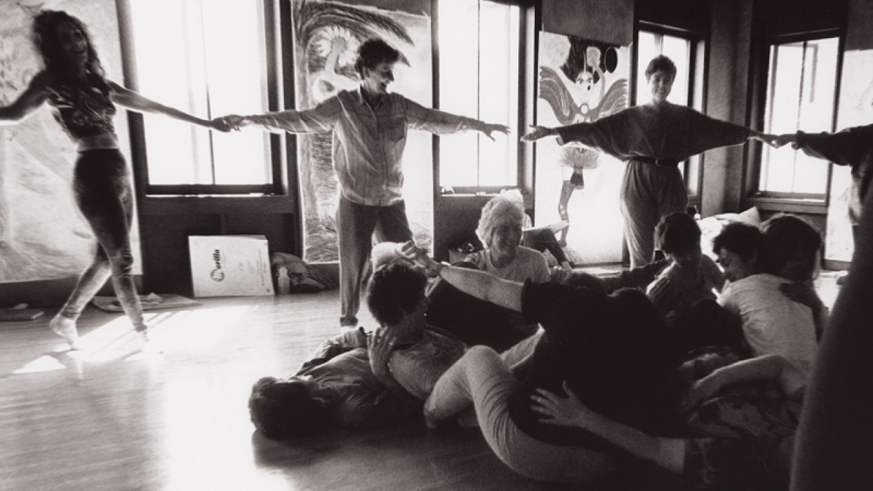 Improvisational dance circle led by Anna Halprin, Marin County, CA, via Frieze 